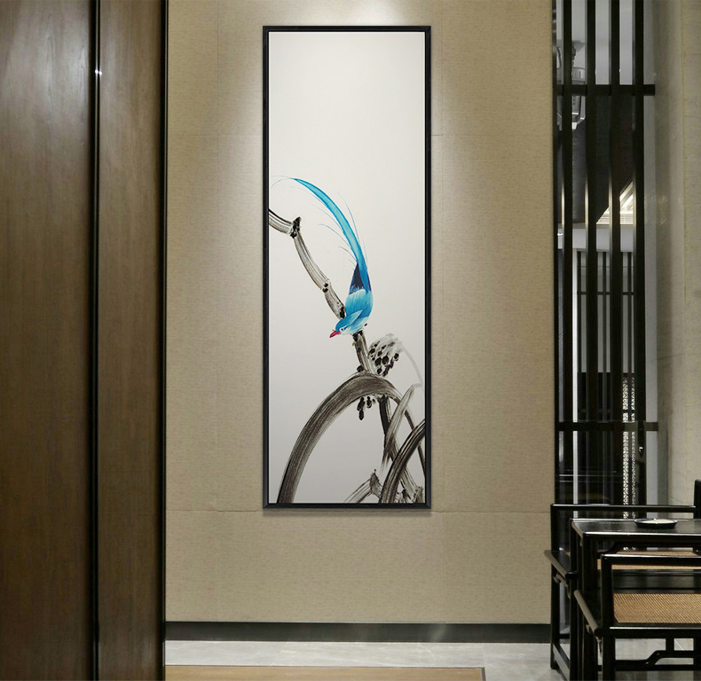 新中式手绘艺术装饰画 客厅卧室挂画 鸟语枝头